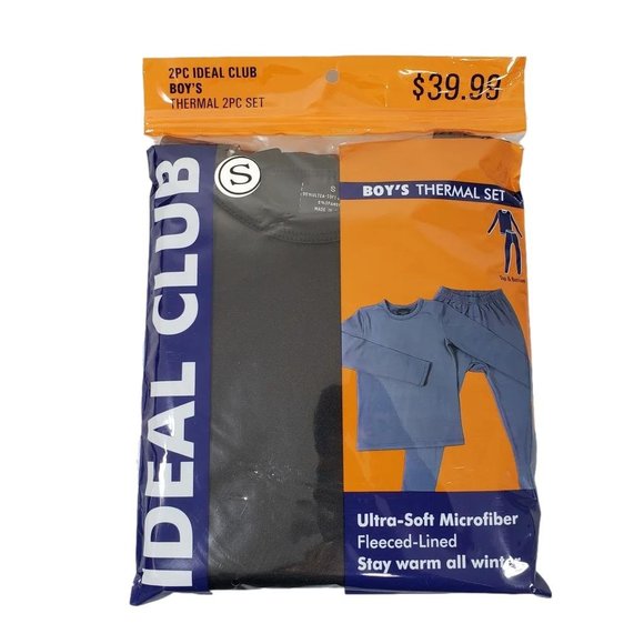 Unisex 2 Piece Winter Thermal Set BLACK Size Small 6/6X - Picture 1 of 2